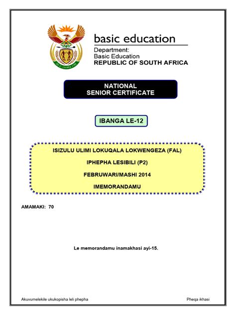 Zulu P2 Feb March 2014 Memo