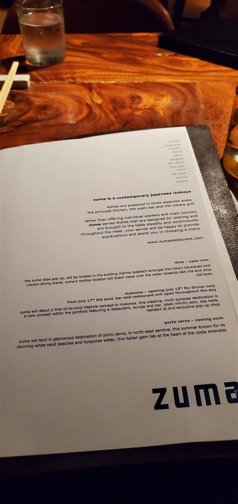 zuma new york menu